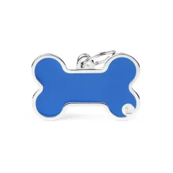 MyFamily Bone Logo ID-Hundetag blau, 3.8x2.4cm (1 Stk)