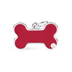 MyFamily Bone Logo ID-Hundetag rot, 3.8x2.4cm (1 Stk)