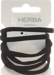 Herba Haarbinder mikrofaser, schwarz, 6 Stk., &Oslash; 5 cm