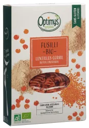 OPTIMYS rotes Linsenmehl Fusilli Bio (250g)