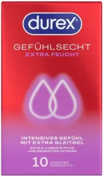 Durex Sensitive Extra Moist Condoms[Transparent-10 pcs], 10 Stück - Amorana