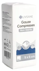 Livsane unsterile Mullkompresse, 5x5cm (100 Stk)