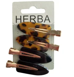 HERBA Clips Pin Curl 5.5cm, braun und schwarz (4 Stk)