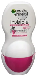 Garnier Mineral Invisible Black, White & Colors Roll-on, Anti-Transpirant, mit Textil-Schutz, 50 ml