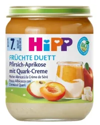 Hipp Bio Früchte-Duett Pfirsich-Aprikose mit Quarkcreme (160g)