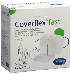 Coverflex fast Schlauchverband Grösse 2, grün, 5cmx10m (1 Stk)