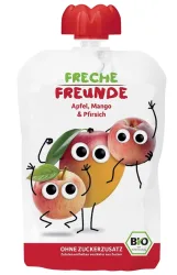 FRECHE FREUNDE Quetschmus Apfel, Mango, Pfirsich (100g)