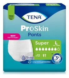 TENA ProSkin Pants Super, Grösse L, Hüftumfang 100-135cm (12 Stk)