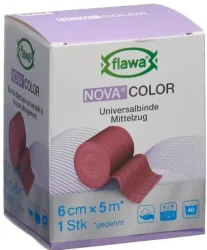 FLAWA NOVA COLOR Universalbinde, rot, 6cmx5m (1 Stk)