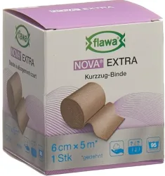 FLAWA NOVA EXTRA Kurzzugbinde Hautfarbig 6cmx5m (1Stk)