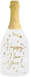 Partydeco Papierservietten Happy New Year Flasche, 7x19cm (20 Stk)