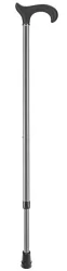 OSSENBERG Metallstock metallic grau, 75-96cm, bis 100kg, Derbygriff schwarz (1 Stk)