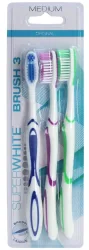 SUPERWHITE Zahnbürste Brush, 3 mittelharte Borsten (3 Stk)