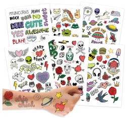Papierdrachen Kindertattoo-Bögen Scrunch Doodles (6 Stk)