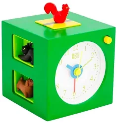Kookoo KidsAlarm grün, Kinderwecker mit Tierstimmen, 9x9x9cm (1 Stk)