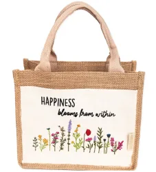 Papierdrachen Jutetasche Frühlingswiese, 25x21x15cm (1 Stk)