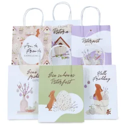Papierdrachen XXL Oster-Geschenktüten mit Frühlingsmotiven (6 Stk)