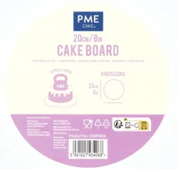 PME CAKE Runde Tortenplatte mit Profilrand, weiss, Durchmesser 20cm (1 Stk)