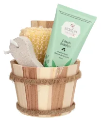 sidefyn Geschenkset Holzkübel Duschcreme, Eifach sidefyn (3-teilig)