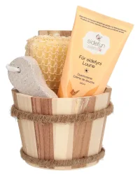 sidefyn Geschenkset Holzkübel Duschcreme, sidefyni Luune (3-teilig)