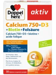 Doppelherz Calcium 750 + D3 + Biotin + Folsäure Tabletten (30 Stk)