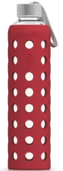 Spottle Glasflasche mit Silikonhülle rot, 750ml, Edelstahldeckel (1 Stk)