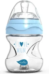 nuvita Anti-Kolik-Babyflasche, blau, aus Glas, 140ml, ab 0 Monate (1 Stk)