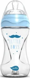 nuvita Anti-Kolik-Babyflasche, blau, aus Glas, 240ml, ab 3 Monate (1 Stk)