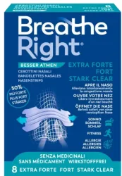 Breathe Right Nasenpflaster, extrastark, transparent (8 Stk)