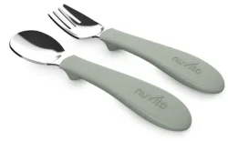 nuvita Edelstahlbesteck Set, grün (2-teilig)