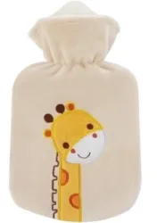 Sänger 0.8-Liter-Wärmflasche mit Velours-Flauschbezug mit Giraffenmotiv (1 Stk)