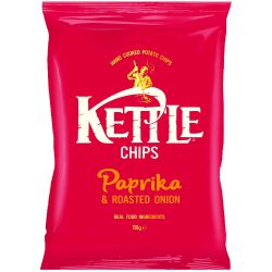 Kettle Chips Paprika & Roasted Onion 130g Handfrittierte Kartoffel Chips