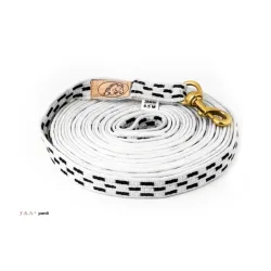 F.R.A Longierleine pardi Baumwolle 28mm - Natur / Schwarz -  Länge: 8.5m, Farbe: Natur / Schwarz