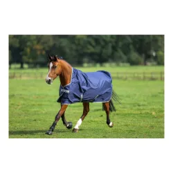 Bucas Weidedecke Freedom Turnout High Neck Light - navy/silver Grösse Pferdedecken: 145 cm
