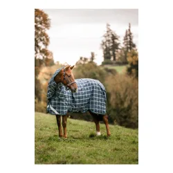 Horseware Weidedecke Rhino Plus Turnout 100g Hunter Check/Green & Navy