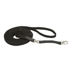 Kerbl Longierleine mit Lederstege 8m - Schwarz -