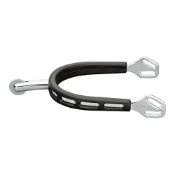 Sprenger Sporen ULTRA fit Extra Grip - Edelstahl rostfrei, 40 mm abgerundet mit kleinem Ballrad - Silber/Schwarz -