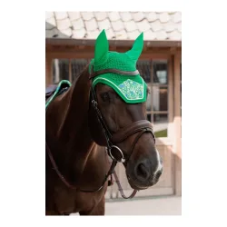 Kentucky Fliegenhaube Wellington Velvet - Green/Navy -  Grösse: Pony, Farbe: Green/Navy