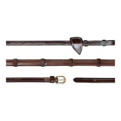 Dy'on Gummizügel mit Lederstegen 16mm - braun Farbe: Braun, Grösse Pferd: Full