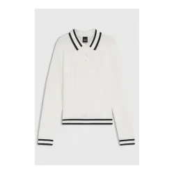 BOSS Equestrian Strick Polo Pam Ajor Damen - Soft Cream -  Grösse: S
