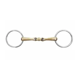 Waldhausen Wassertrense Cupris doppelt gebrochen - Silber/Gold -  Länge: 14,5 cm