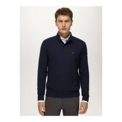 Tommy Hilfiger Equestrian Strickpullover Scott 1/4 Button Herren Desert Sky
