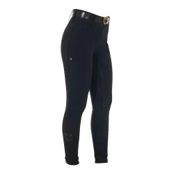 Equestro Winterreithose Highwaist Kniebesatz Damen - Schwarz -  Kleidergrösse Damen DE/IT: DE: 36 / IT: 42