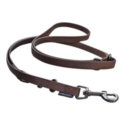 Treusinn. Hundeleine Biothane STAY verstellbar, 2m - Schokobraun -  Groessen: 16 mm / 2 m, Farbe: Schokobraun