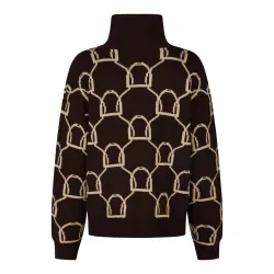 Eskadron Strick-Rollkragen Pullover Heritage 25/26 - Black Truffle-Beige -  Grösse: L