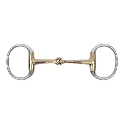 Waldhausen Olivenkopfgebiss Cupris einfach gebrochen - Silber/Gold -  Länge: 13,5 cm