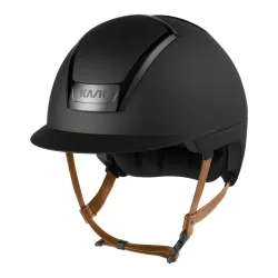 KASK Reithelm Nemesi Metal - brauner Kinnriemen Smokey Black