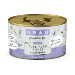 Grau - Generation Pet Nassfutter Pute, Huhn und Ente Inhalt: 6 x 200 g