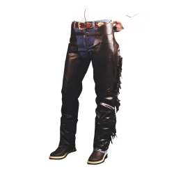 Lakota Western Chaps Glattleder mit Fransen - Brown -  Grösse: XS