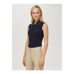 Tommy Hilfiger Equestrian Poloshirt Cordova sleeveless Damen - Desert Sky -  Grösse: XL